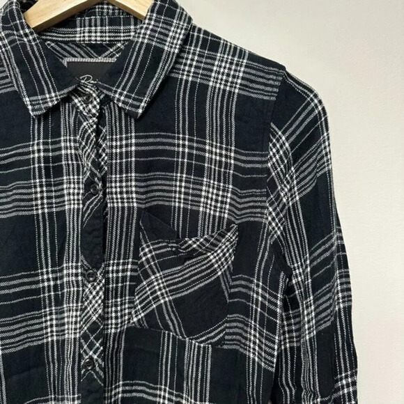 Rails Hunter Button Down Plaid Shirt Black and White Women's Size XS - Picture 5 of 12